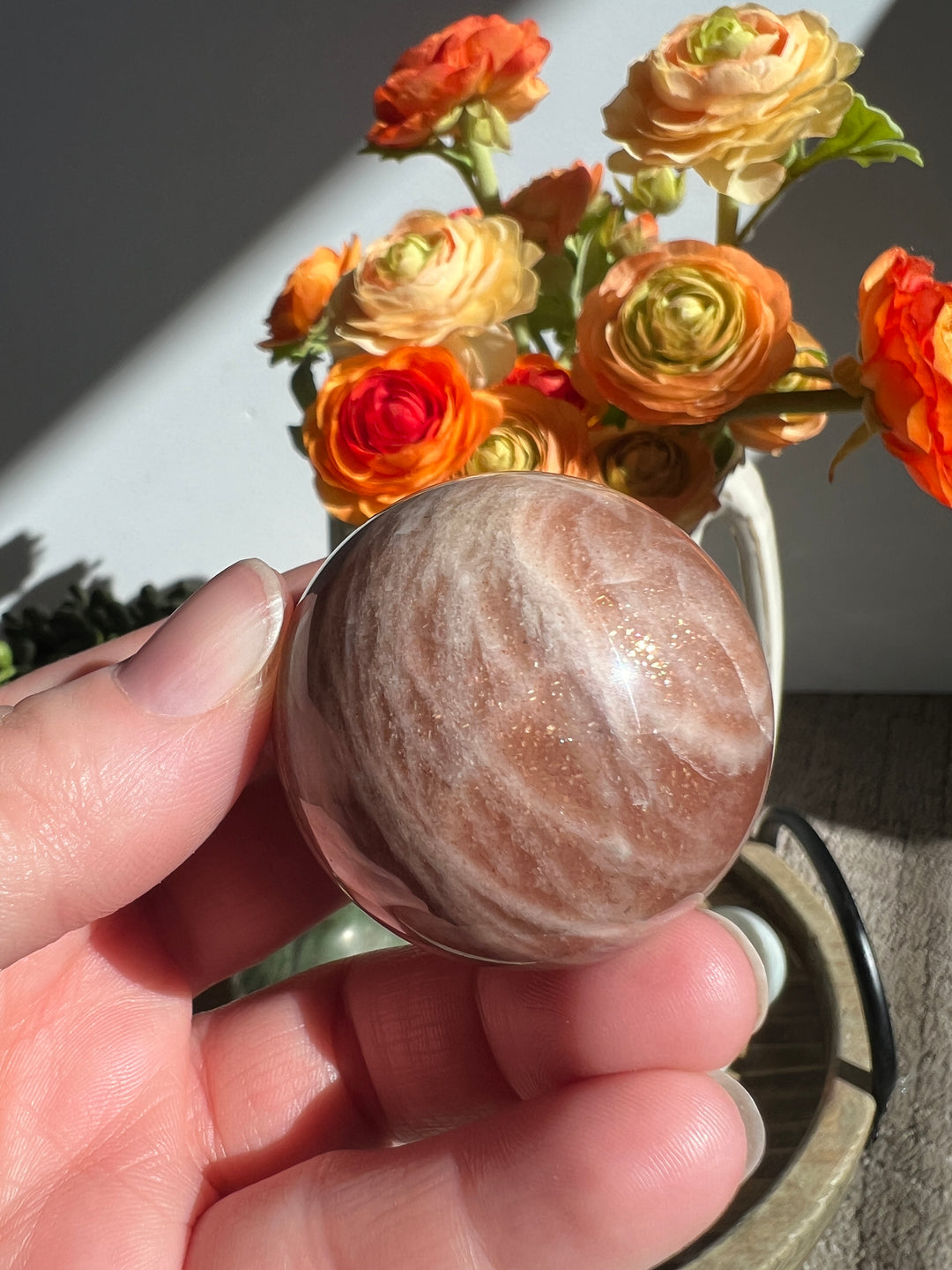 Peach Sunstone/Moonstone Sphere | 40mm (7)