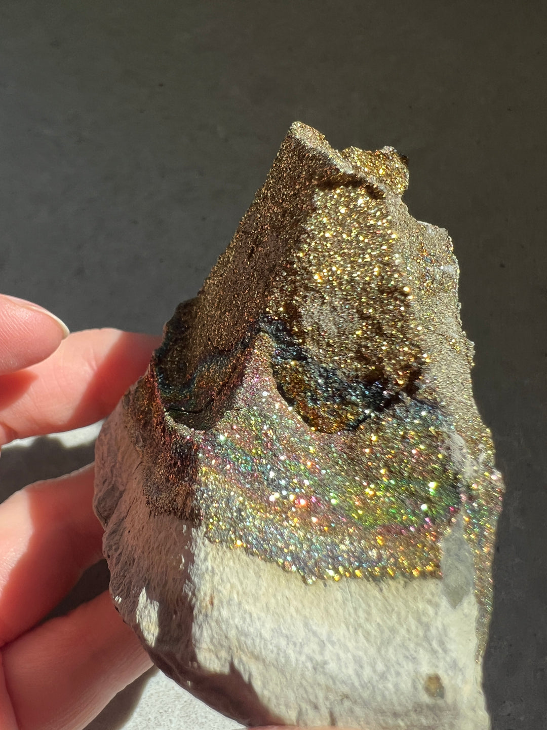 Iridescent Rainbow Pyrite Geode | 230g