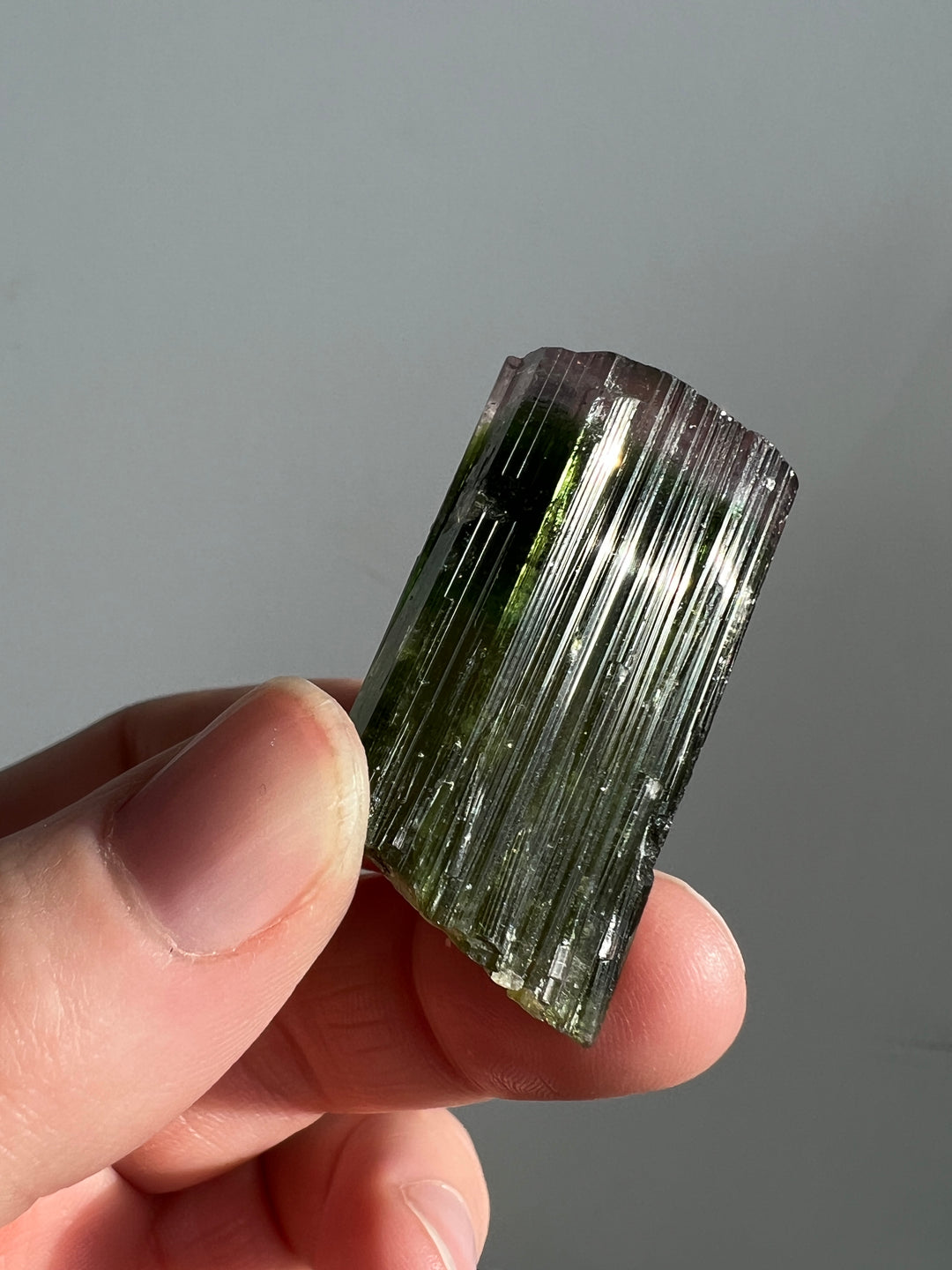 Pink Capped Green Tourmaline 2