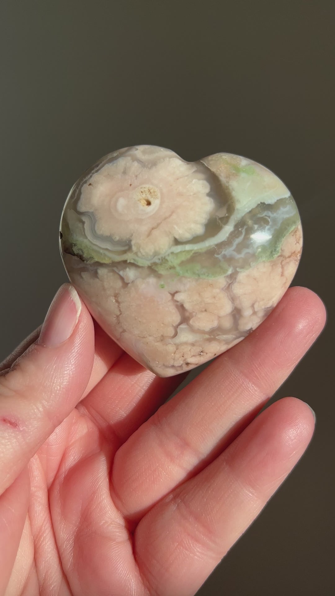 Flower Agate Heart (2)