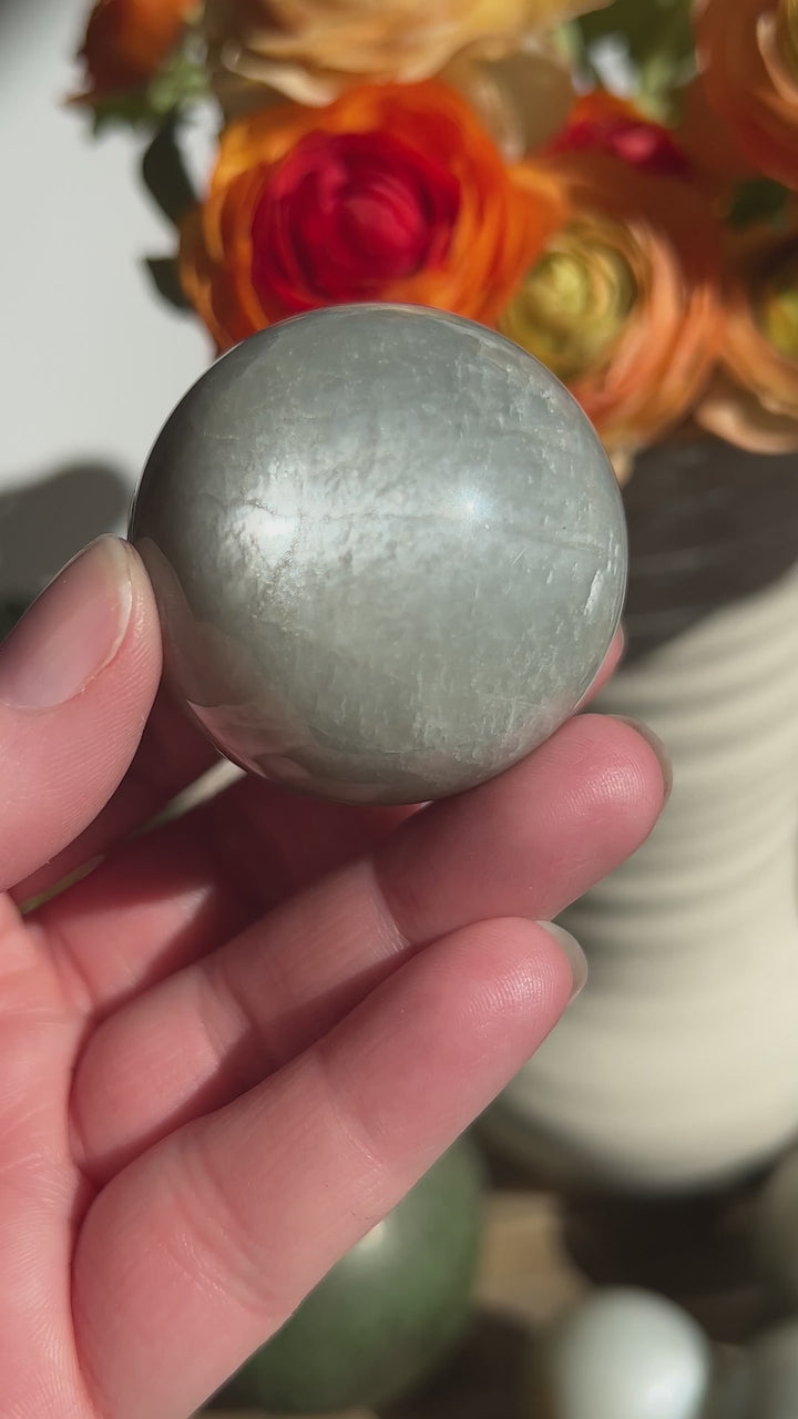 Silver Flash Moonstone Sphere | 43mm (11)