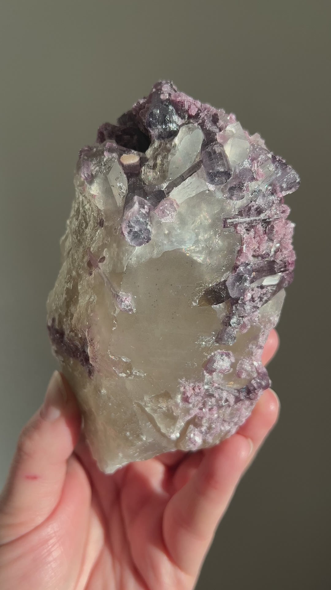 Tourmaline Coated Citrine with Lepidolite (2)