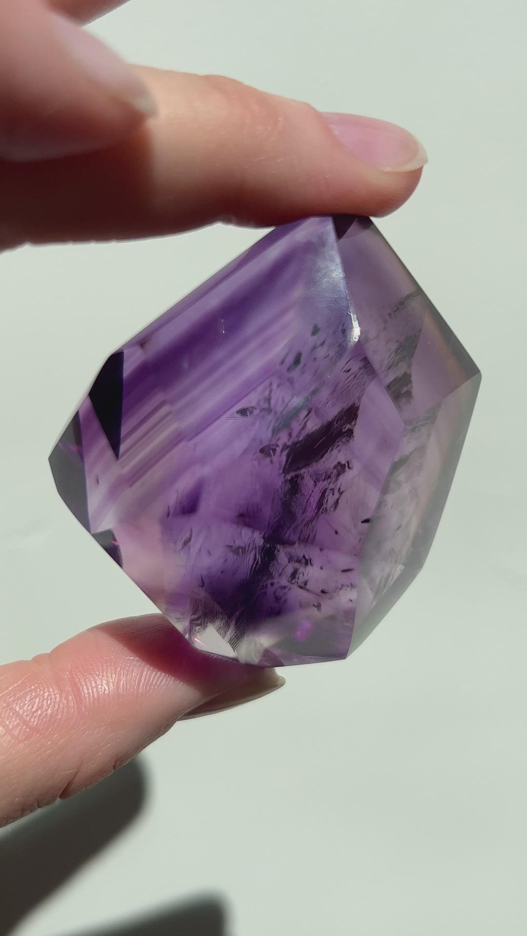 High Grade Polished Amethyst filled with Phantoms