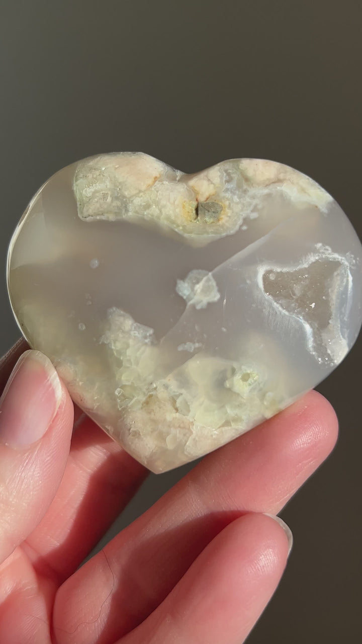 Flower Agate Heart (5)