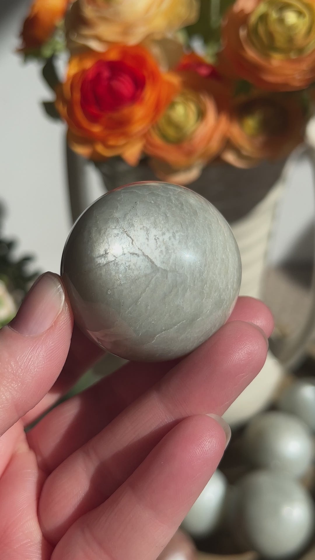 Silver Flash Moonstone Sphere | 43mm (1)