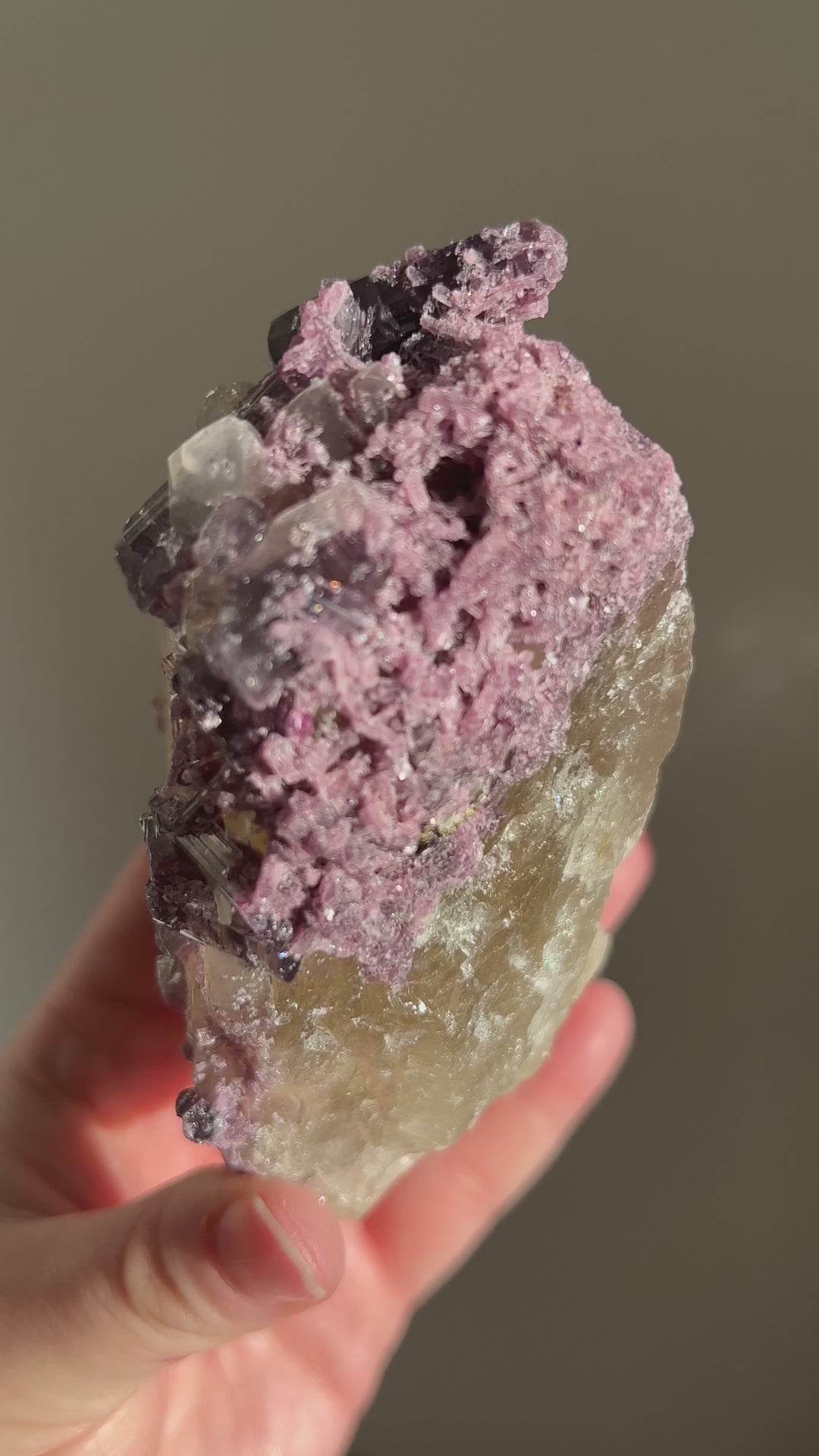 Tourmaline Coated Citrine with Lepidolite (2)