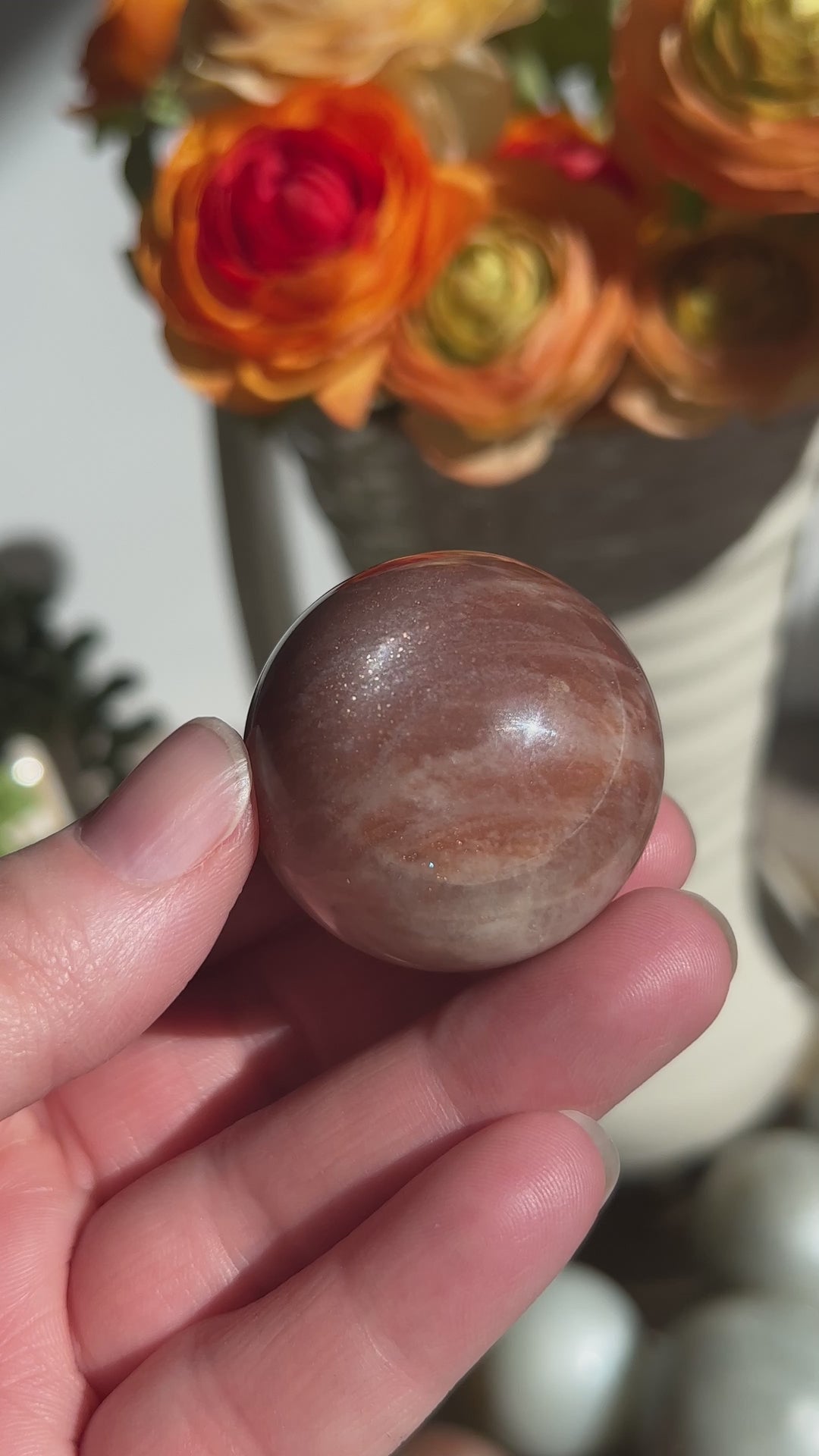 Peach Sunstone/Moonstone Sphere | 37mm (11)