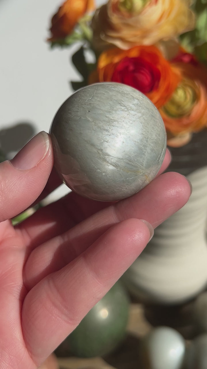 Silver Flash Moonstone Sphere | 41mm (13)