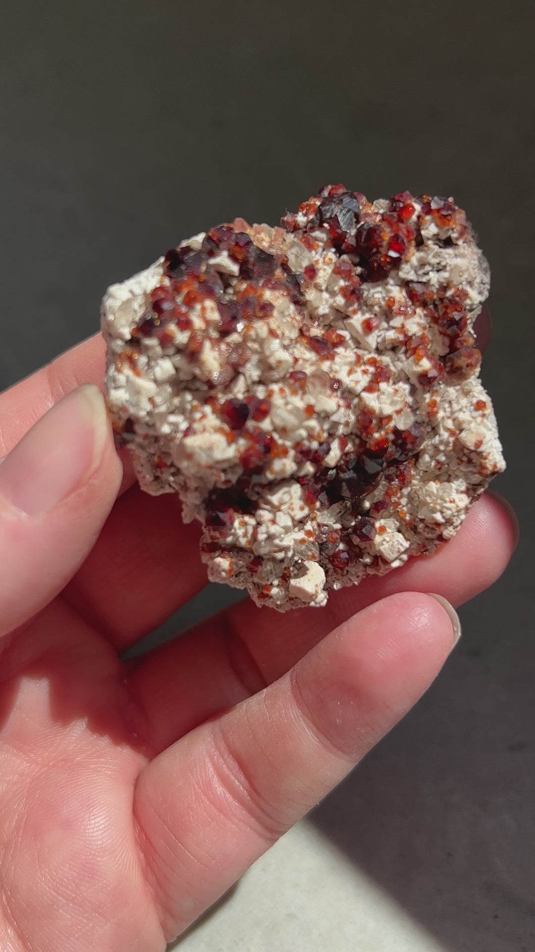 Spessartine Garnet on Smoky Quartz