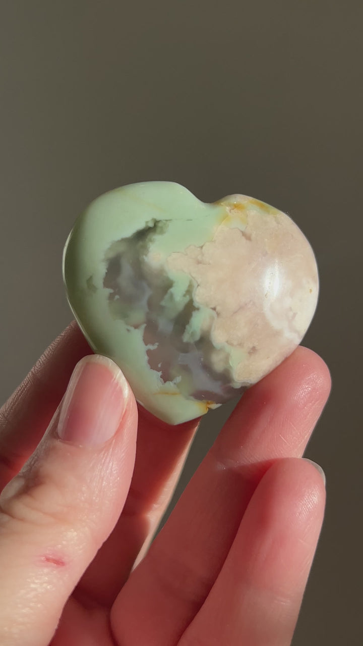 Flower Agate Heart (8)