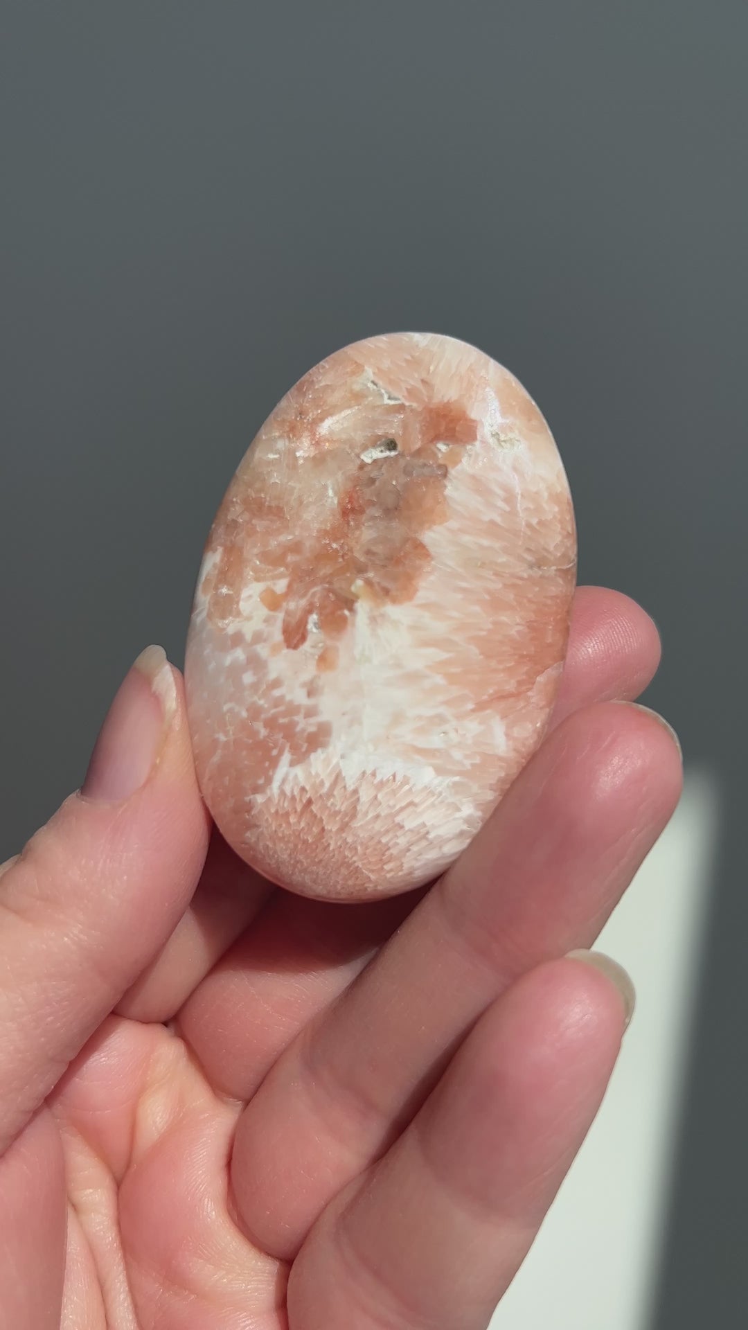 Peach Scolecite Palmstone (2)