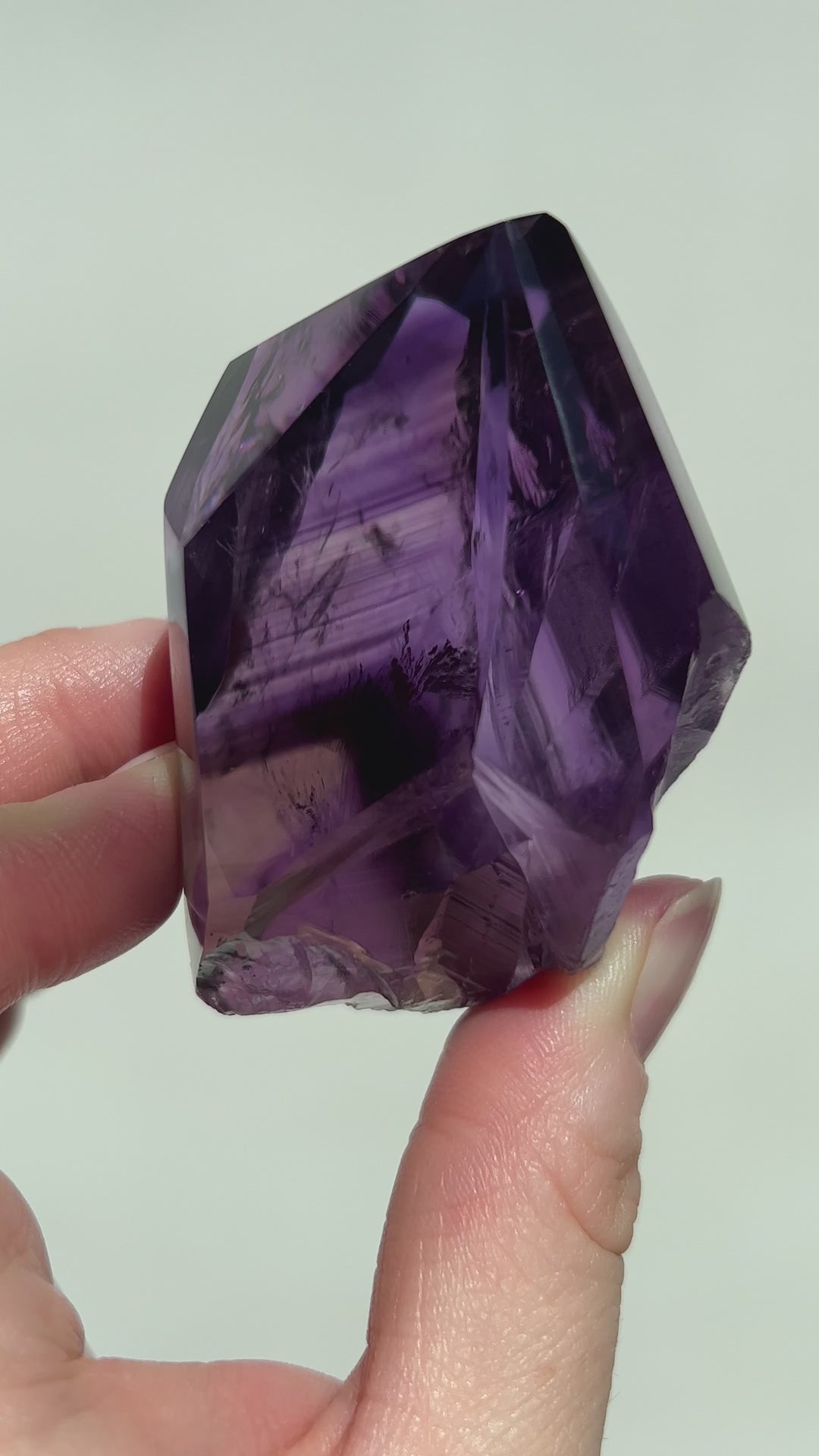 High Grade Half Polished Amethyst filled with Phantoms