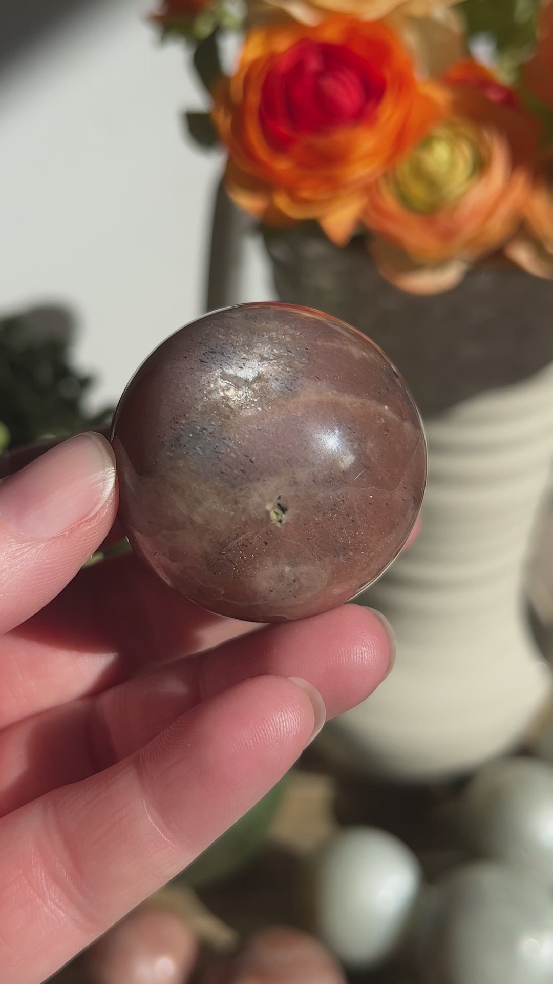 Peach Sunstone/Moonstone Sphere | 41mm (14)