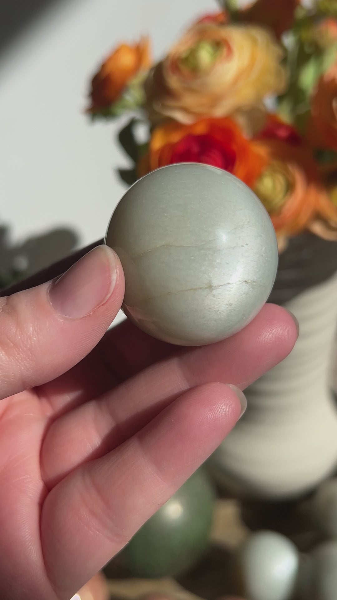 Silver Flash Moonstone Sphere | 38mm (15)