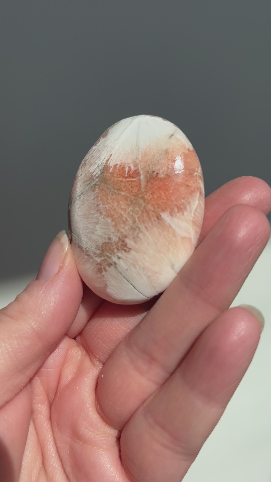 Peach Scolecite Palmstone (5)