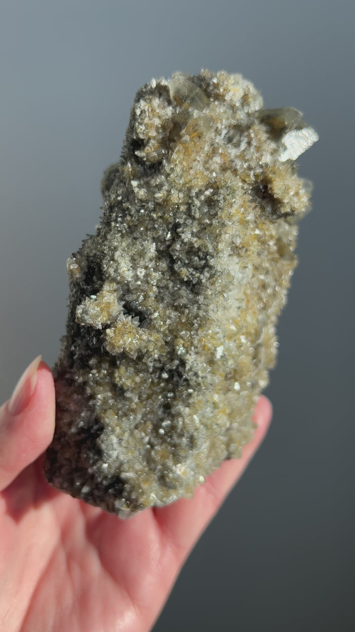 Danburite coated in Calcite