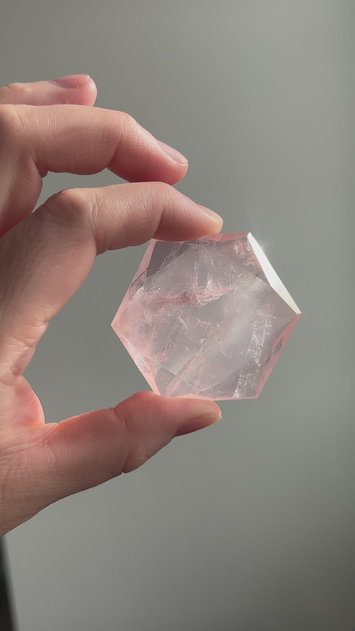 Rose Quartz Hexagon Star