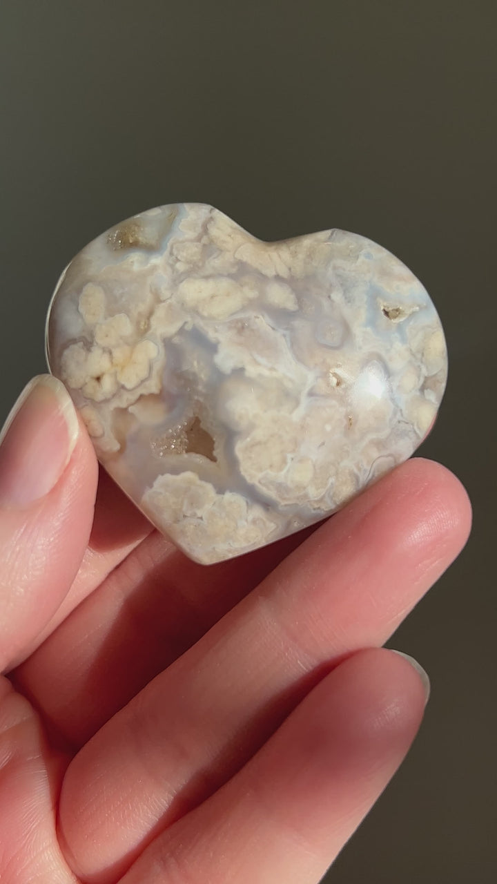 Flower Agate Heart (6)