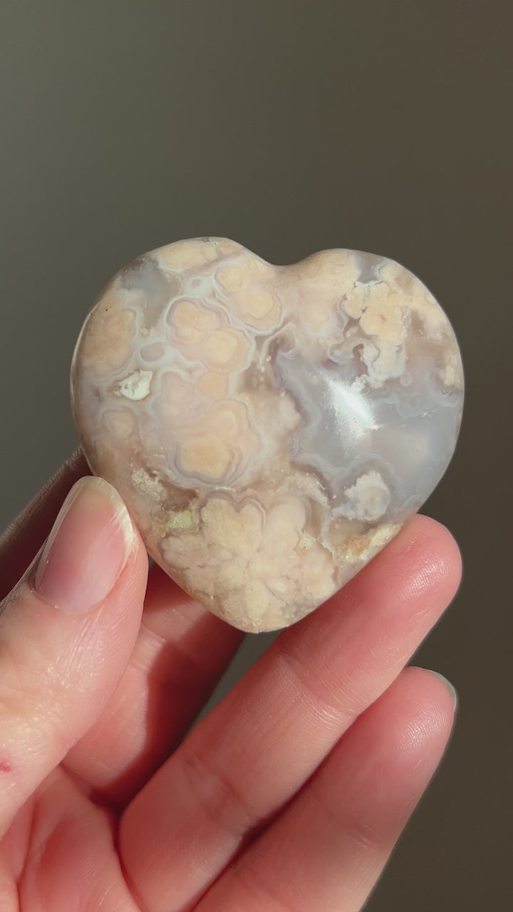 Flower Agate Heart (11)