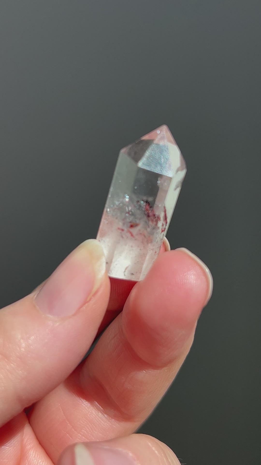 Sparkly Red Hematite in Quartz Tower (2)