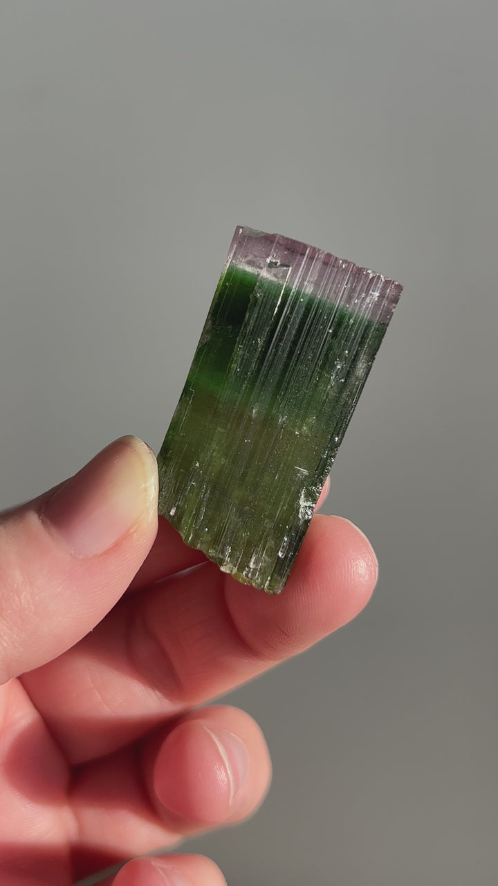 Pink Capped Green Tourmaline 2