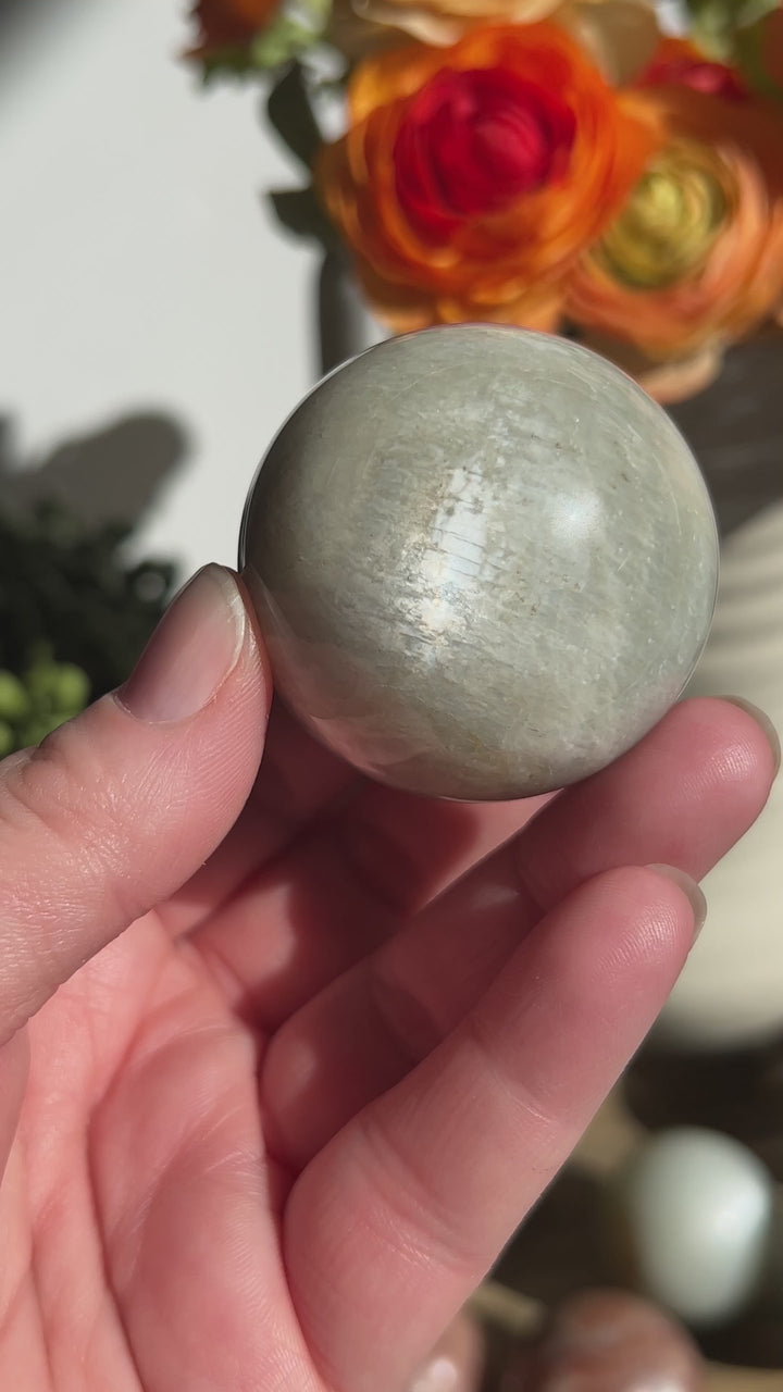 Silver Flash Moonstone Sphere | 41mm (8)