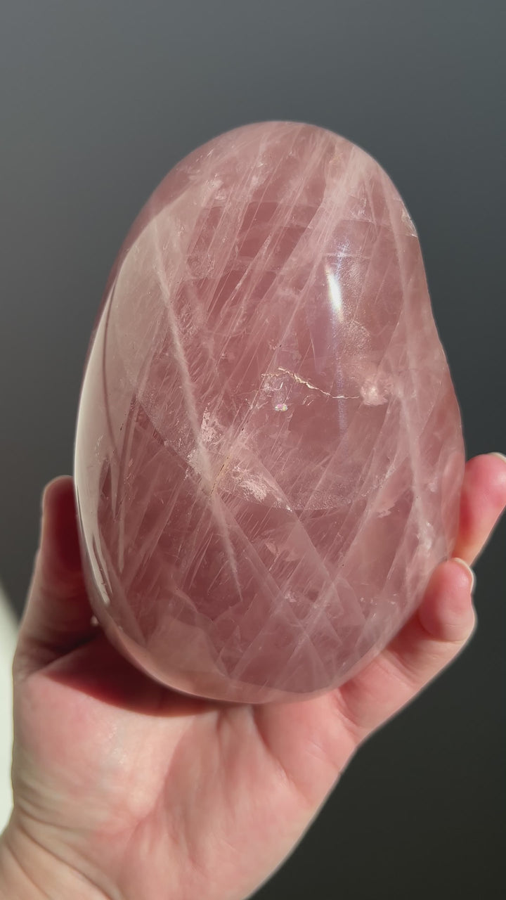 Rose Quartz Half Raw/Half Polished Freeform | 2lbs