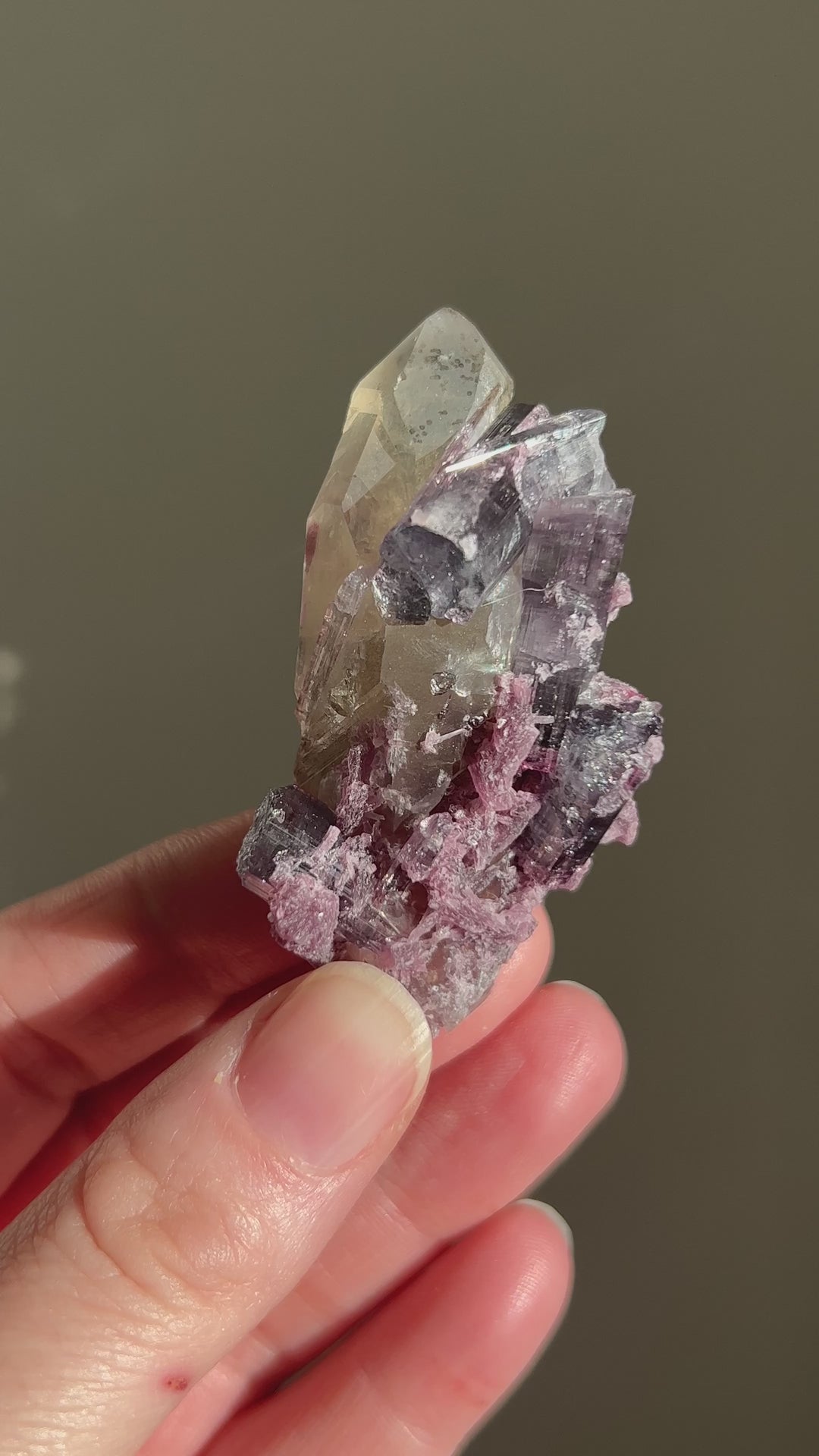 Tourmaline Coated Citrine with Lepidolite (5)